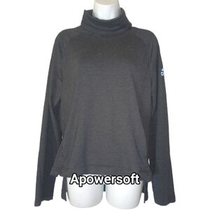 Dark Gray Funnel Neck Pullover Sweatshirt — Adidas — Size M